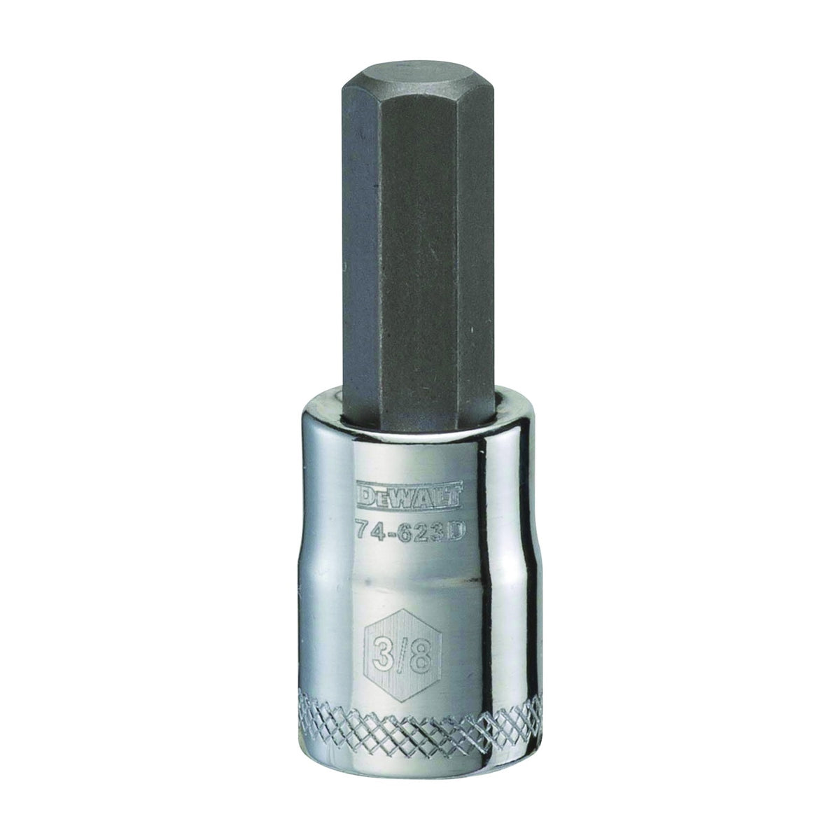 DeWALT DWMT74623OSP Fractional Hex Bit Socket, 3/8 in Tip, 3/8 in Drive, Polished Chrome Vanadium, 1-31/32 in OAL