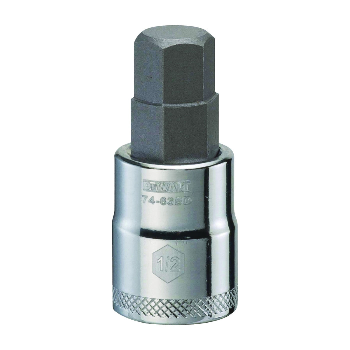 DeWALT DWMT74635OSP Fractional Hex Bit Socket, 1/2 in Tip, 3/8 in Drive, Polished Chrome Vanadium, 1-31/32 in OAL