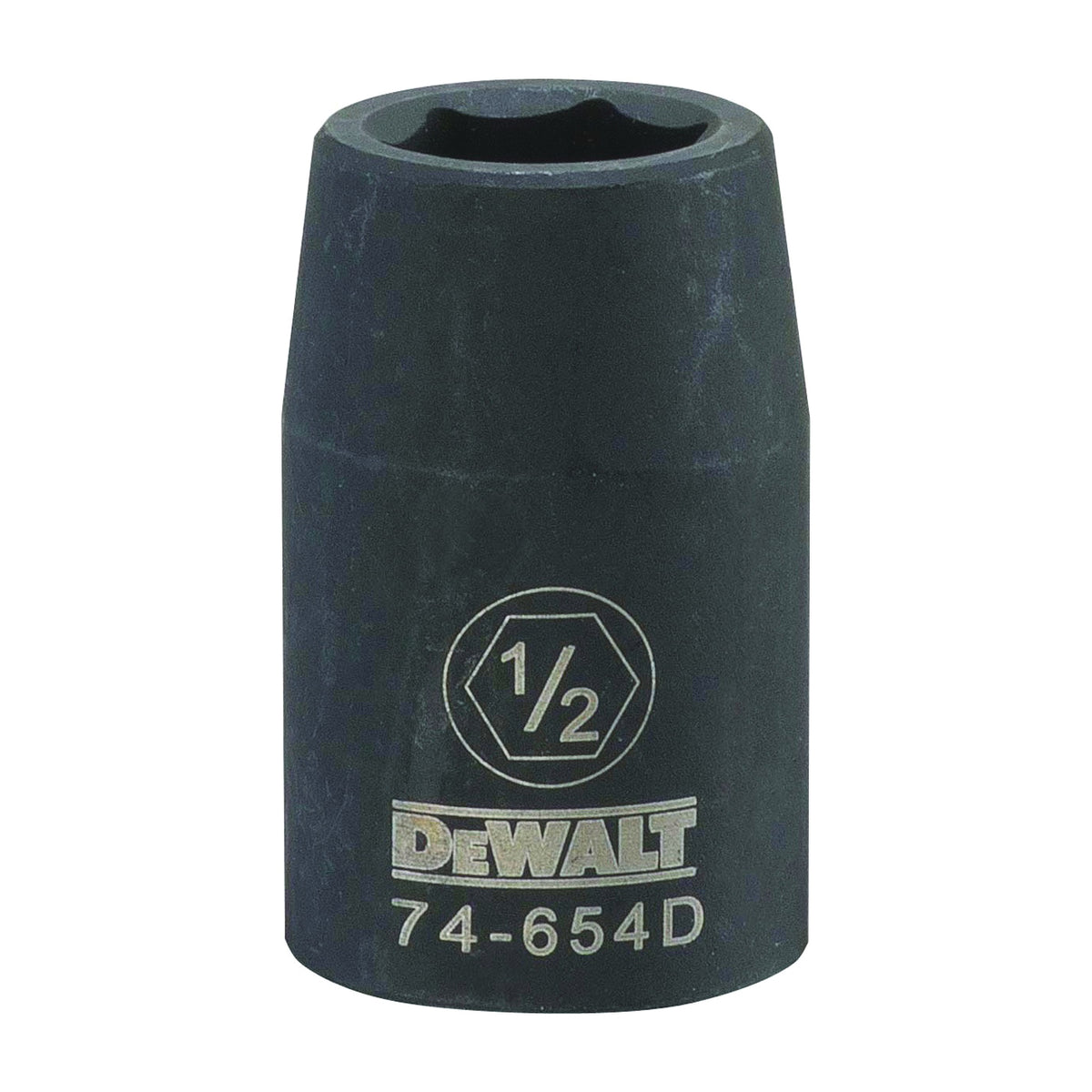 DeWALT DWMT74654OSP Impact Socket, 1/2 in Socket, 1/2 in Drive, 6-Point, CR-440 Steel, Black Oxide