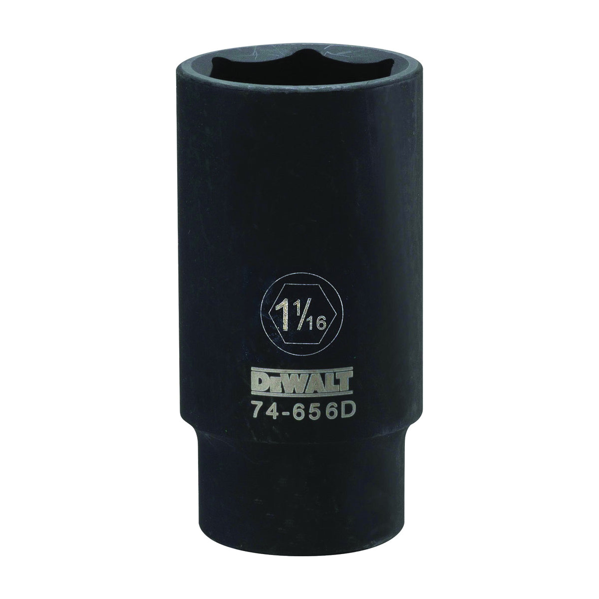 DeWALT DWMT74656OSP Impact Socket, 1-1/16 in Socket, 1/2 in Drive, 6-Point, CR-440 Steel, Black Oxide