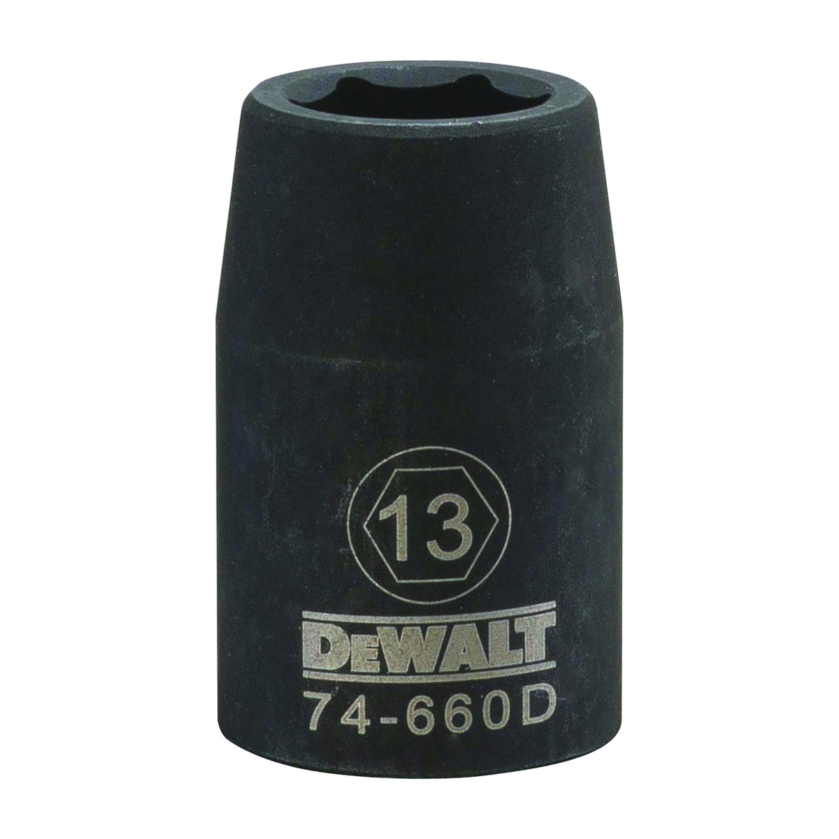 DeWALT DWMT74660OSP Impact Socket, 13 mm Socket, 1/2 in Drive, 6-Point, CR-440 Steel, Black Oxide