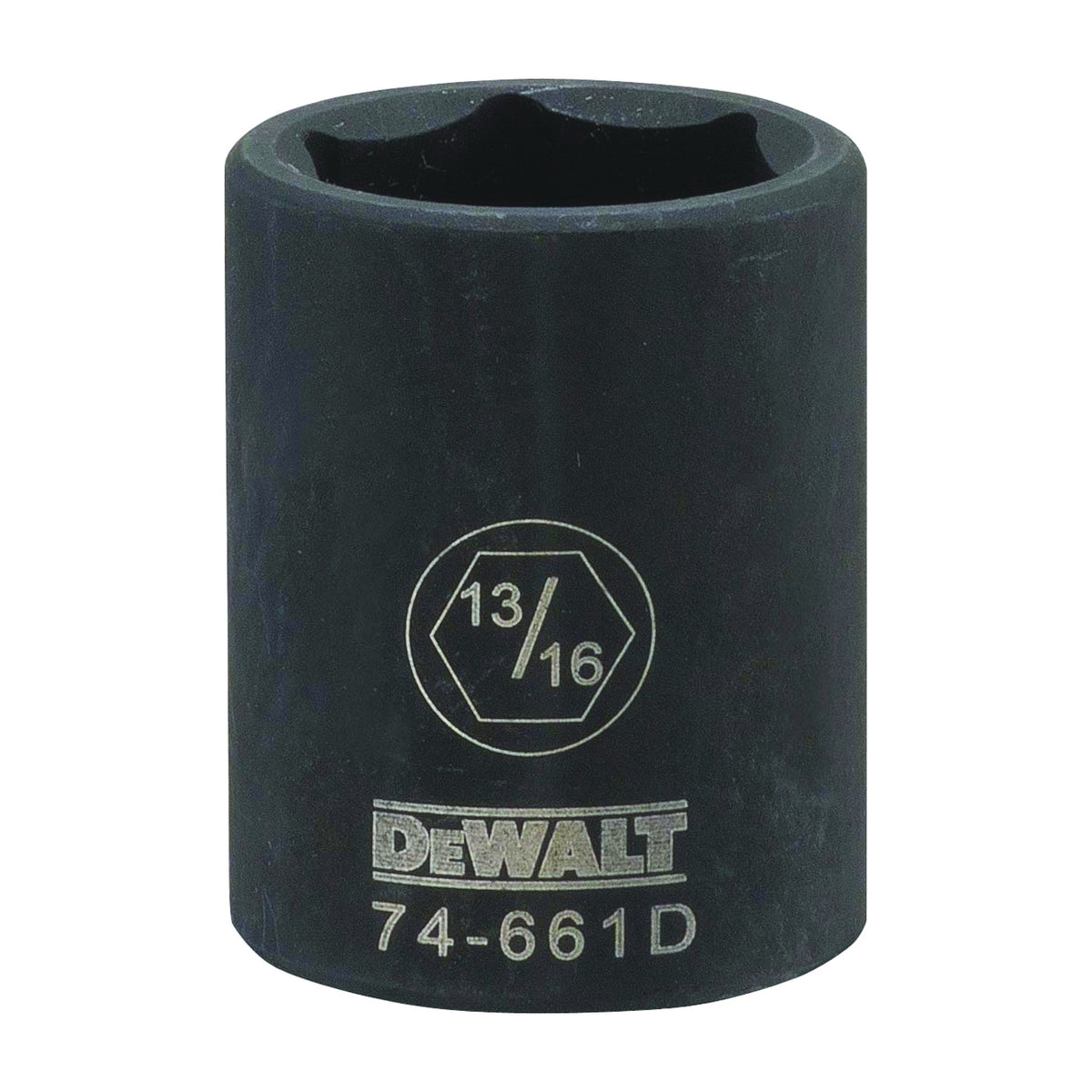 DeWALT DWMT74661OSP Impact Socket, 13/16 in Socket, 1/2 in Drive, 6-Point, CR-440 Steel, Black Oxide