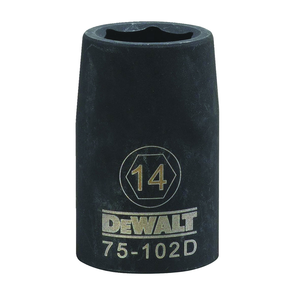 DeWALT DWMT75102OSP Deep Impact Socket, 14 mm Socket, 1/2 in Drive, 6-Point, Steel, Black Oxide