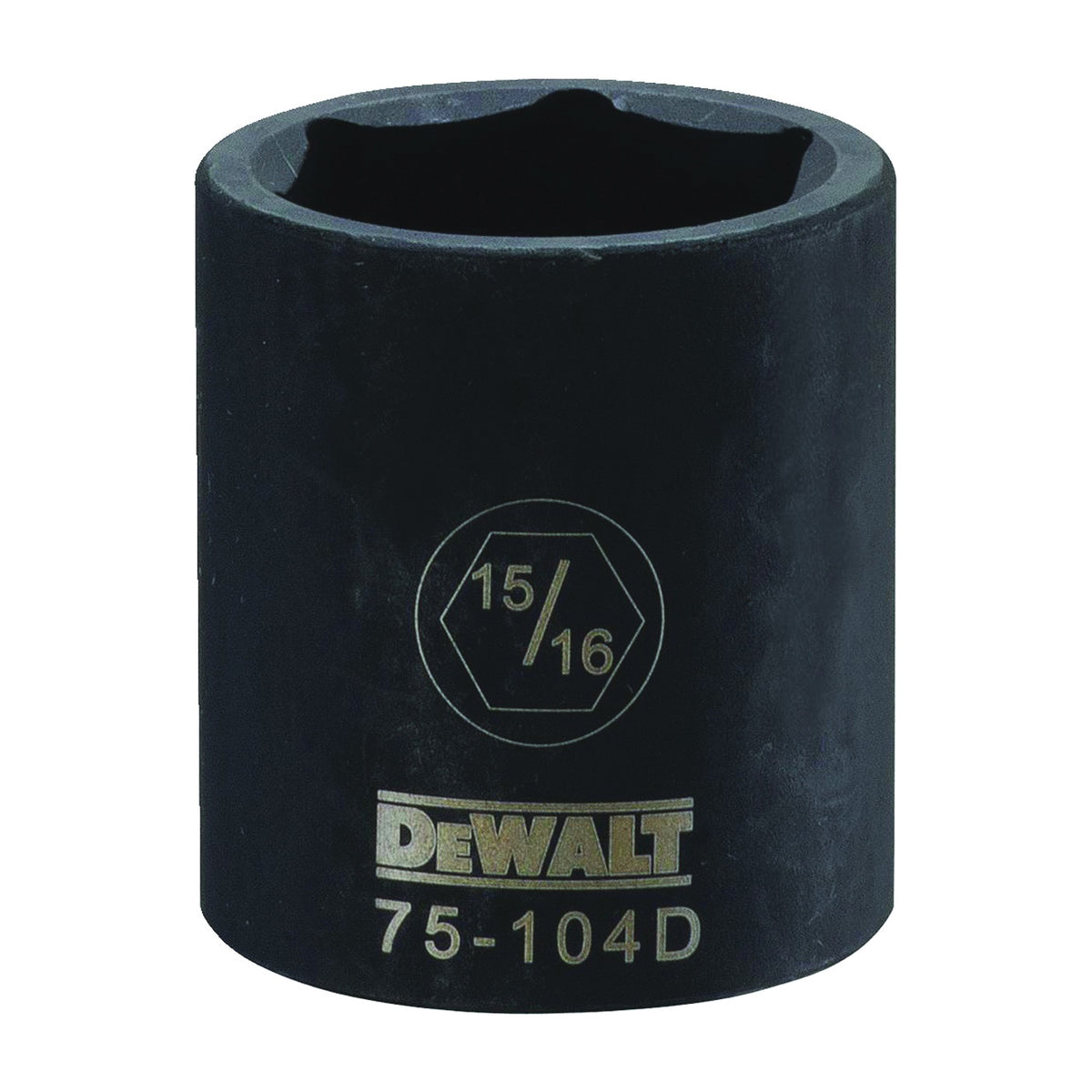 DeWALT DWMT75104OSP Deep Impact Socket, 15/16 in Socket, 1/2 in Drive, 6-Point, Steel, Black Oxide