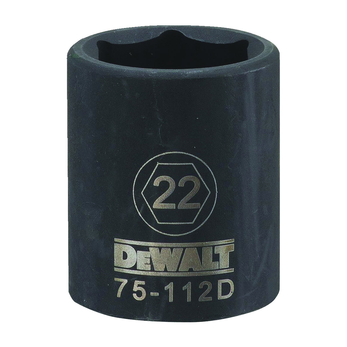 DeWALT DWMT75112OSP Deep Impact Socket, 22 mm Socket, 1/2 in Drive, 6-Point, Steel, Black Oxide