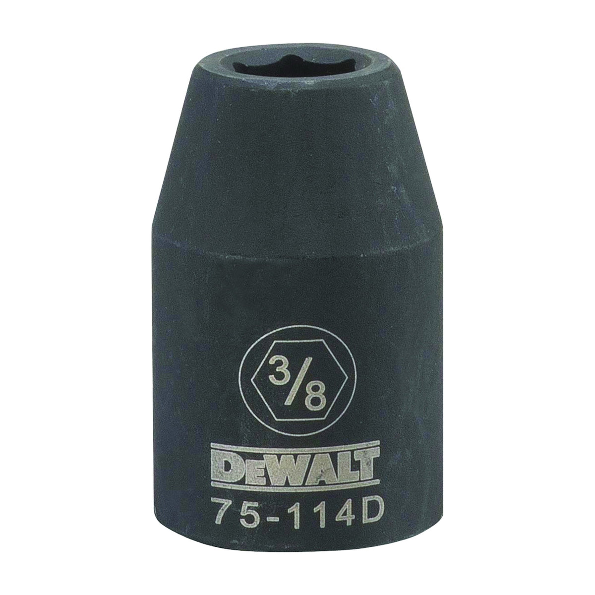 DeWALT DWMT75114OSP Deep Impact Socket, 3/8 in Socket, 1/2 in Drive, 6-Point, Steel, Black Oxide