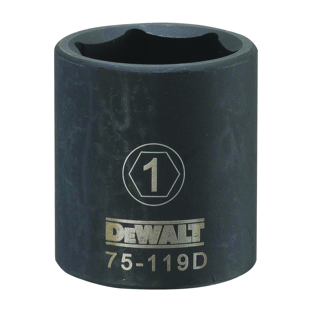 DeWALT DWMT75119OSP Deep Impact Socket, 1 in Socket, 1/2 in Drive, 6-Point, Steel, Black Oxide