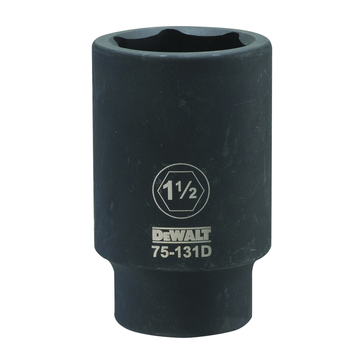 DeWALT DWMT75131OSP Impact Socket, 1-1/2 in Socket, 3/4 in Drive, 6-Point, CR-440 Steel, Black Oxide