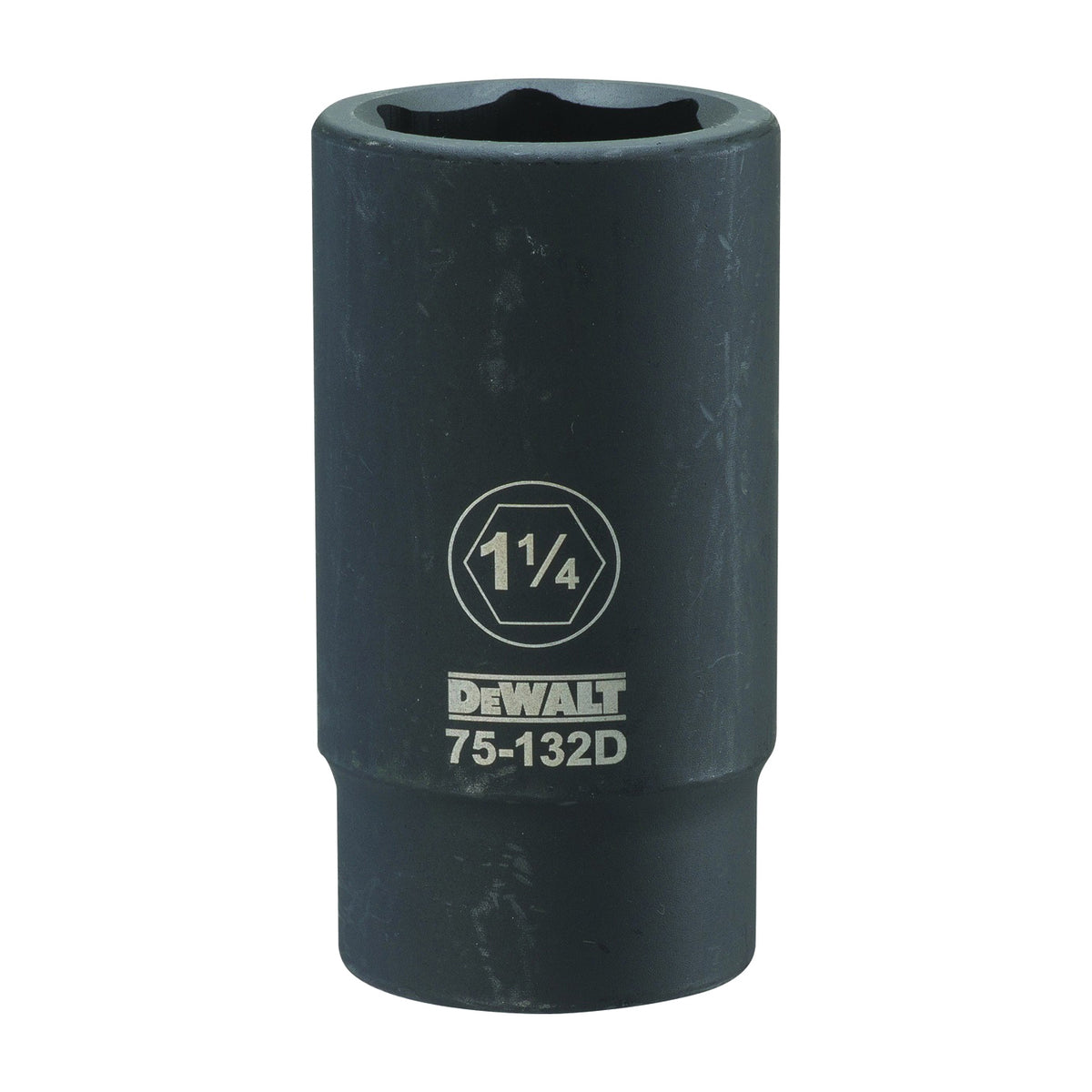 DeWALT DWMT75132OSP Impact Socket, 1-1/4 in Socket, 3/4 in Drive, 6-Point, CR-440 Steel, Black Oxide