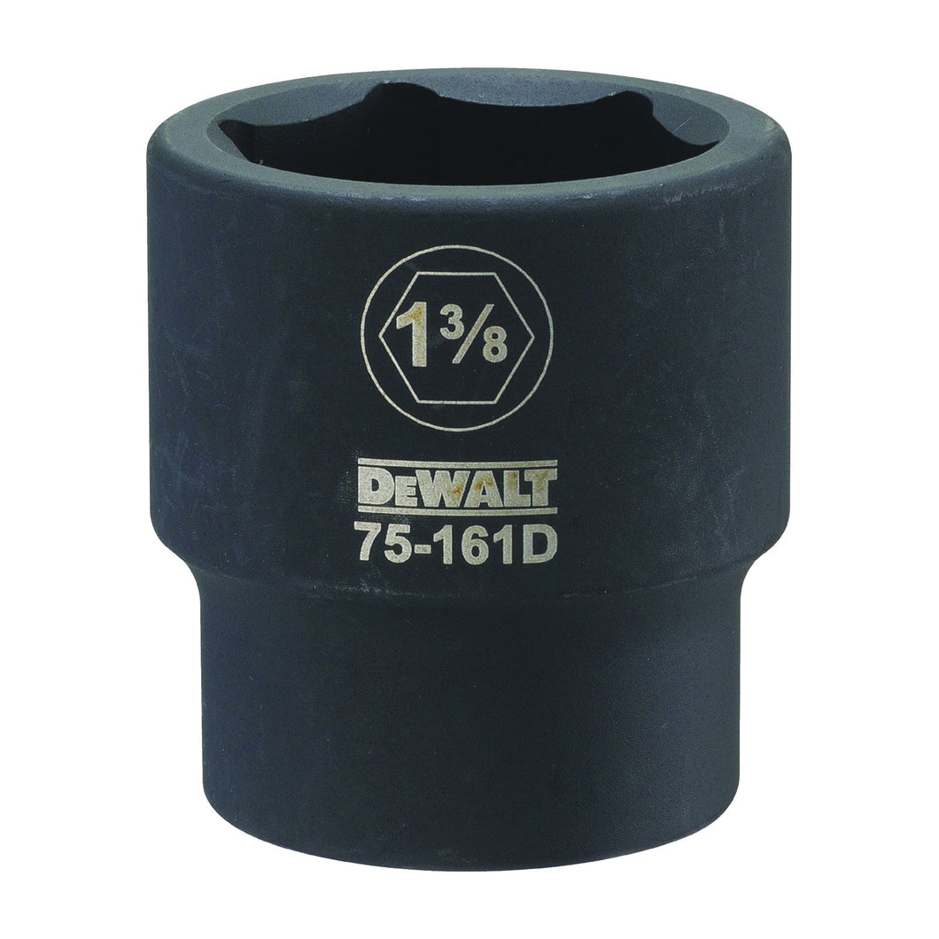 DeWALT DWMT75161OSP Impact Socket, 1-3/8 in Socket, 3/4 in Drive, 6-Point, CR-440 Steel, Black Oxide
