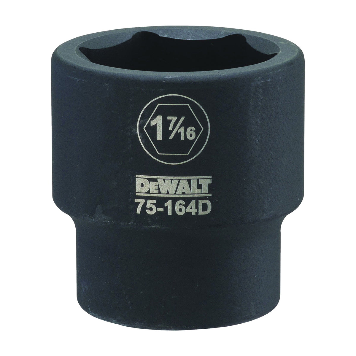 DeWALT DWMT75164OSP Impact Socket, 1-7/16 in Socket, 3/4 in Drive, 6-Point, CR-440 Steel, Black Oxide
