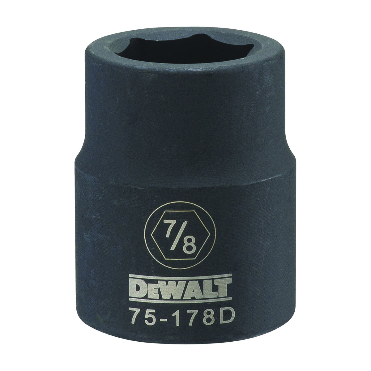 DeWALT DWMT75178OSP Impact Socket, 7/8 in Socket, 3/4 in Drive, 6-Point, CR-440 Steel, Black Oxide