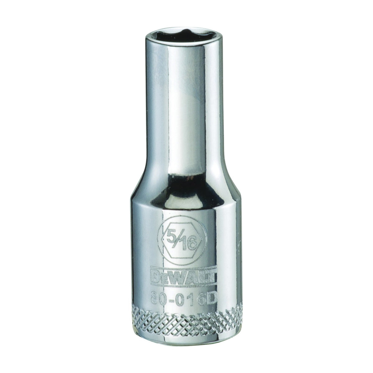 DeWALT DWMT80016OSP Drive Socket, 5/16 in Socket, 3/8 in Drive, 6-Point, Vanadium Steel, Polished Chrome