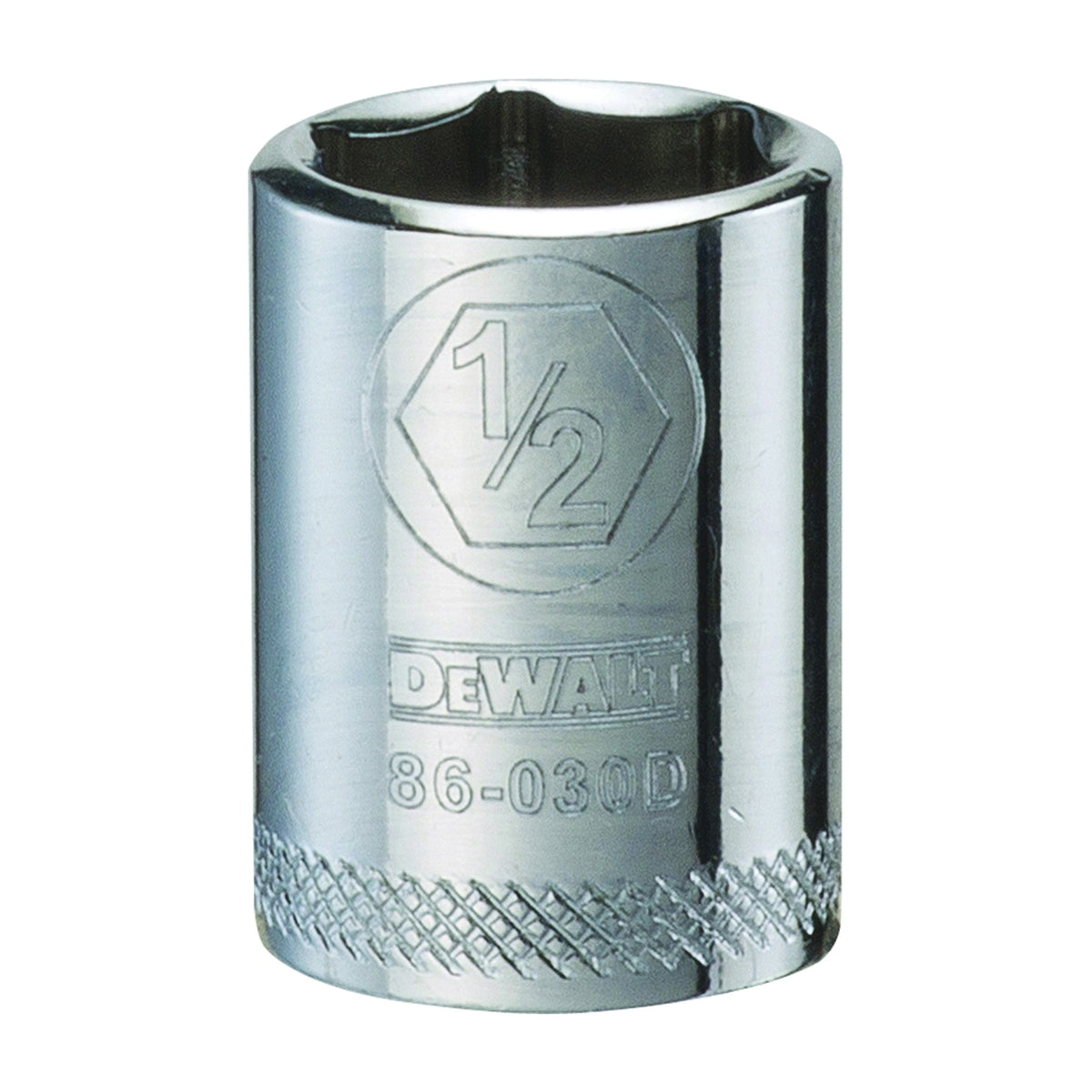 DeWALT DWMT86030OSP Hand Socket, 1/2 in Socket, 1/4 in Drive, 6-Point, Vanadium Steel, Polished Chrome