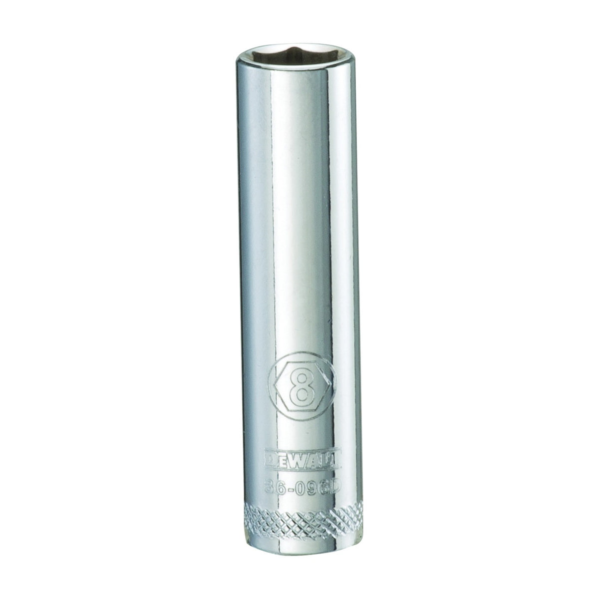 DeWALT DWMT86096OSP Drive Socket, 8 mm Socket, 1/4 in Drive, 6-Point, Steel, Polished Chrome Vanadium