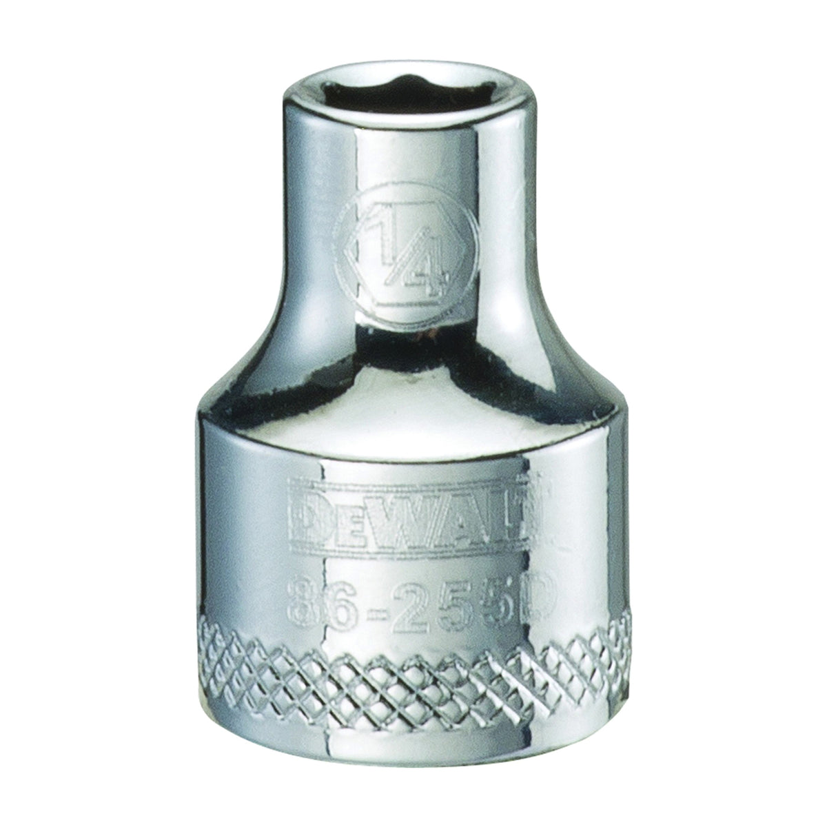 DeWALT DWMT86255OSP Hand Socket, 1/4 in Socket, 3/8 in Drive, 6-Point, Vanadium Steel, Polished Chrome
