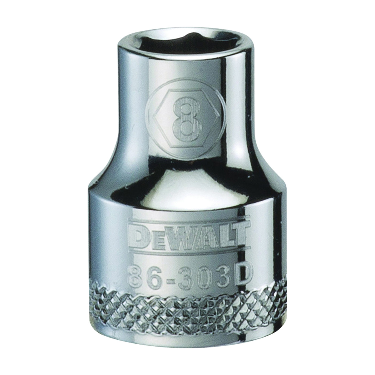 DeWALT DWMT86303OSP Hand Socket, 8 mm Socket, 3/8 in Drive, 6-Point, Vanadium Steel, Polished Chrome