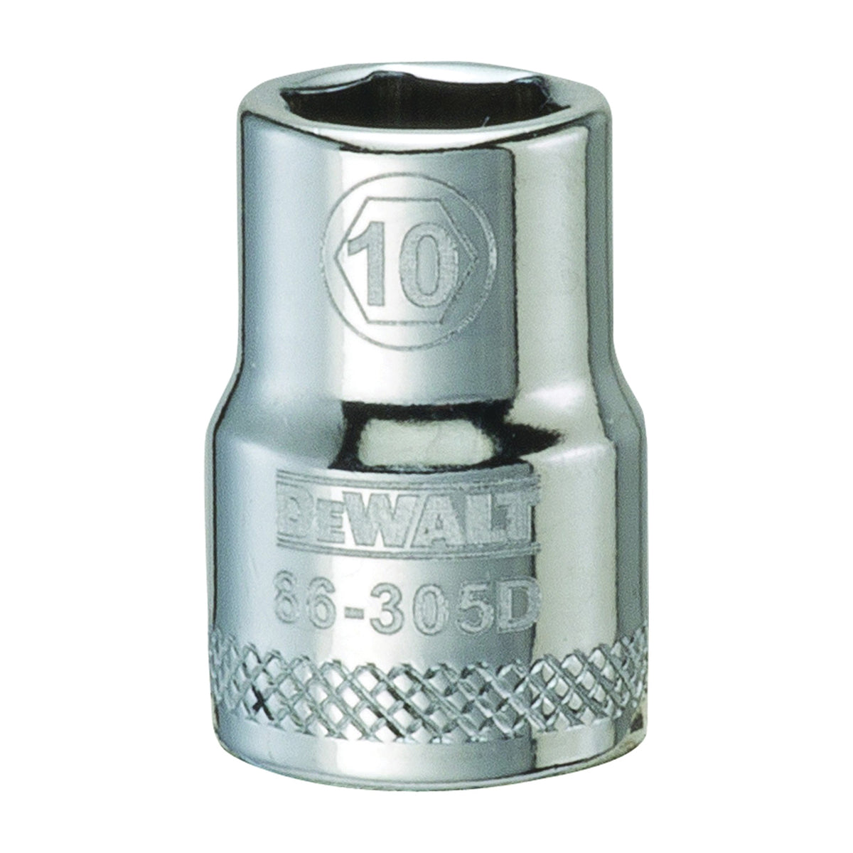 DeWALT DWMT86305OSP Hand Socket, 10 mm Socket, 3/8 in Drive, 6-Point, Vanadium Steel, Polished Chrome