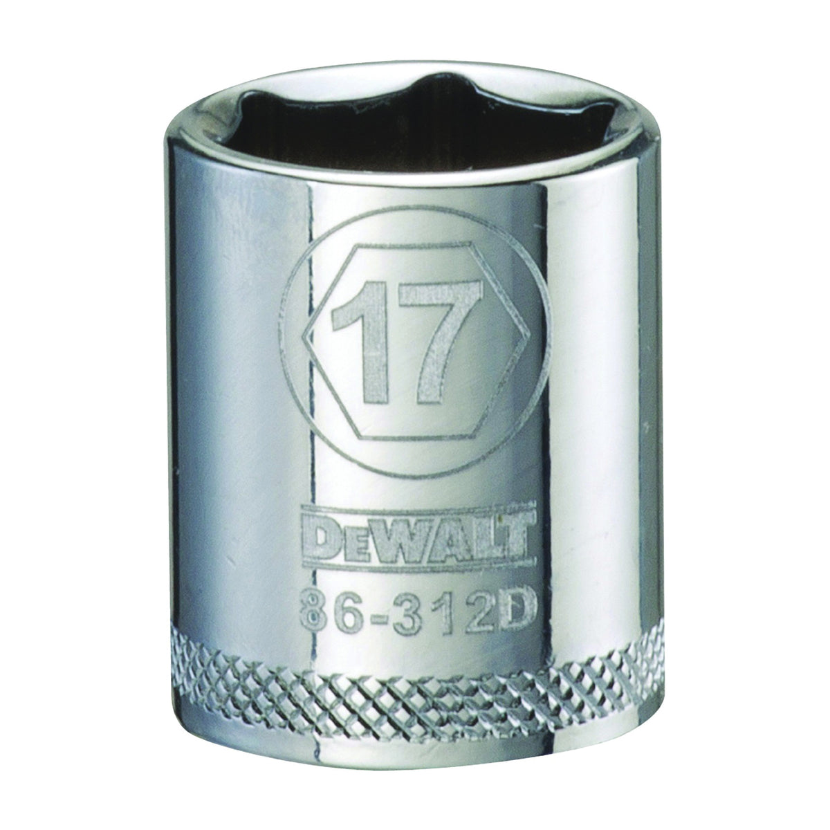 DeWALT DWMT86312OSP Hand Socket, 17 mm Socket, 3/8 in Drive, 6-Point, Vanadium Steel, Polished Chrome
