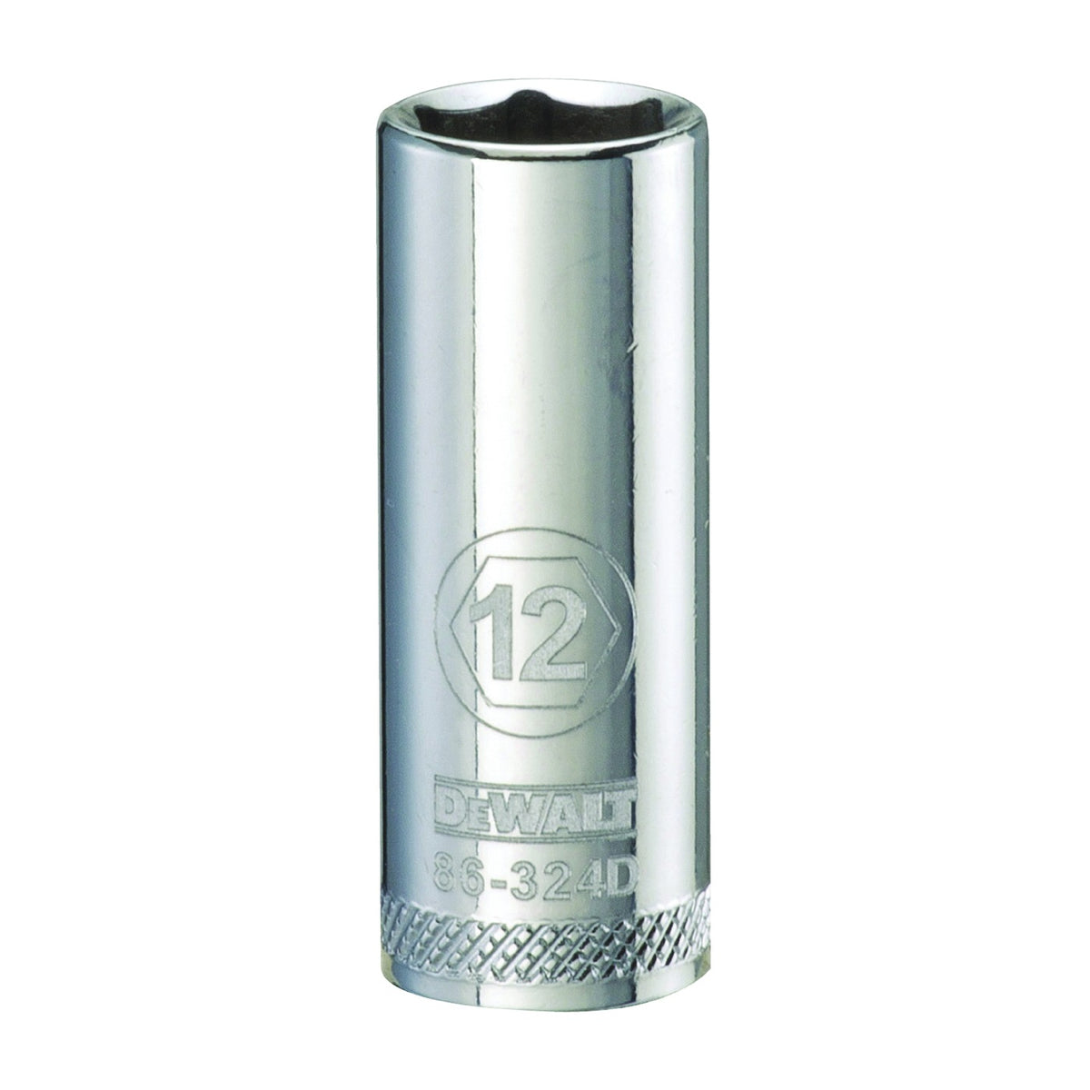 DeWALT DWMT86324OSP Drive Socket, 12 mm Socket, 3/8 in Drive, 6-Point, Vanadium Steel, Polished Chrome