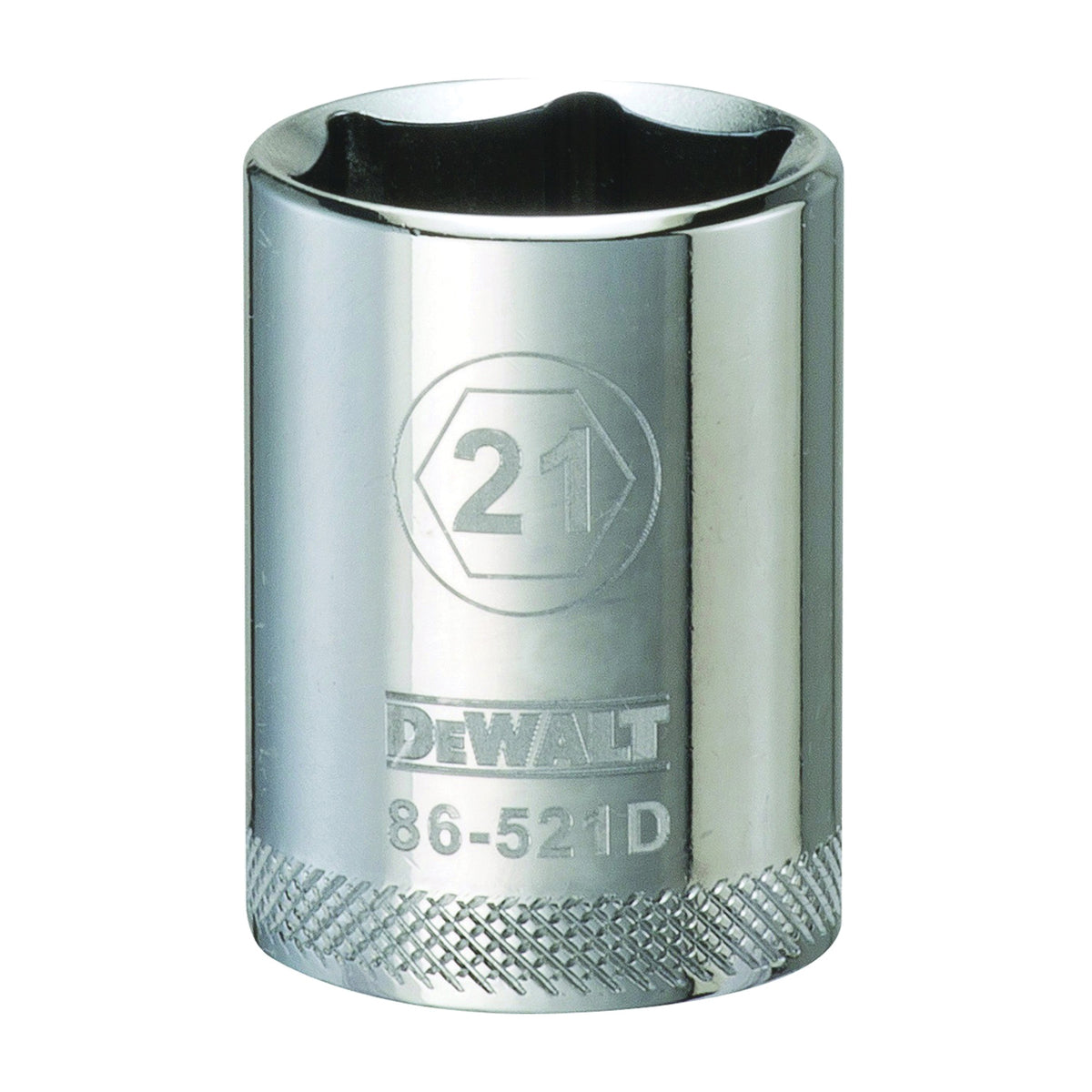 DeWALT DWMT86521OSP Drive Socket, 21 mm Socket, 1/2 in Drive, 6-Point, Vanadium Steel, Polished Chrome