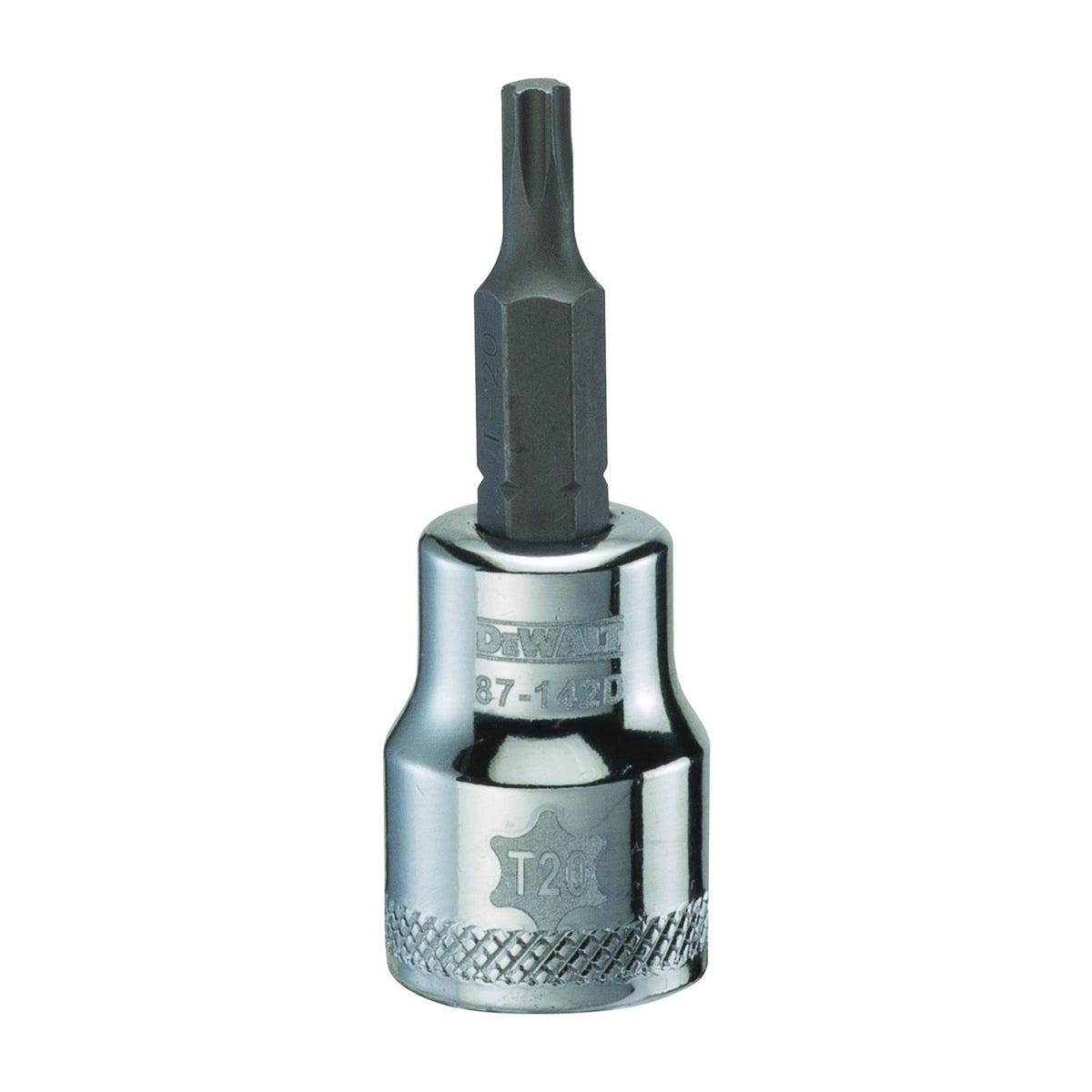 DeWALT DWMT87142OSP Torx Bit Socket, T20 Tip, 3/8 in Drive, Polished Chrome Vanadium