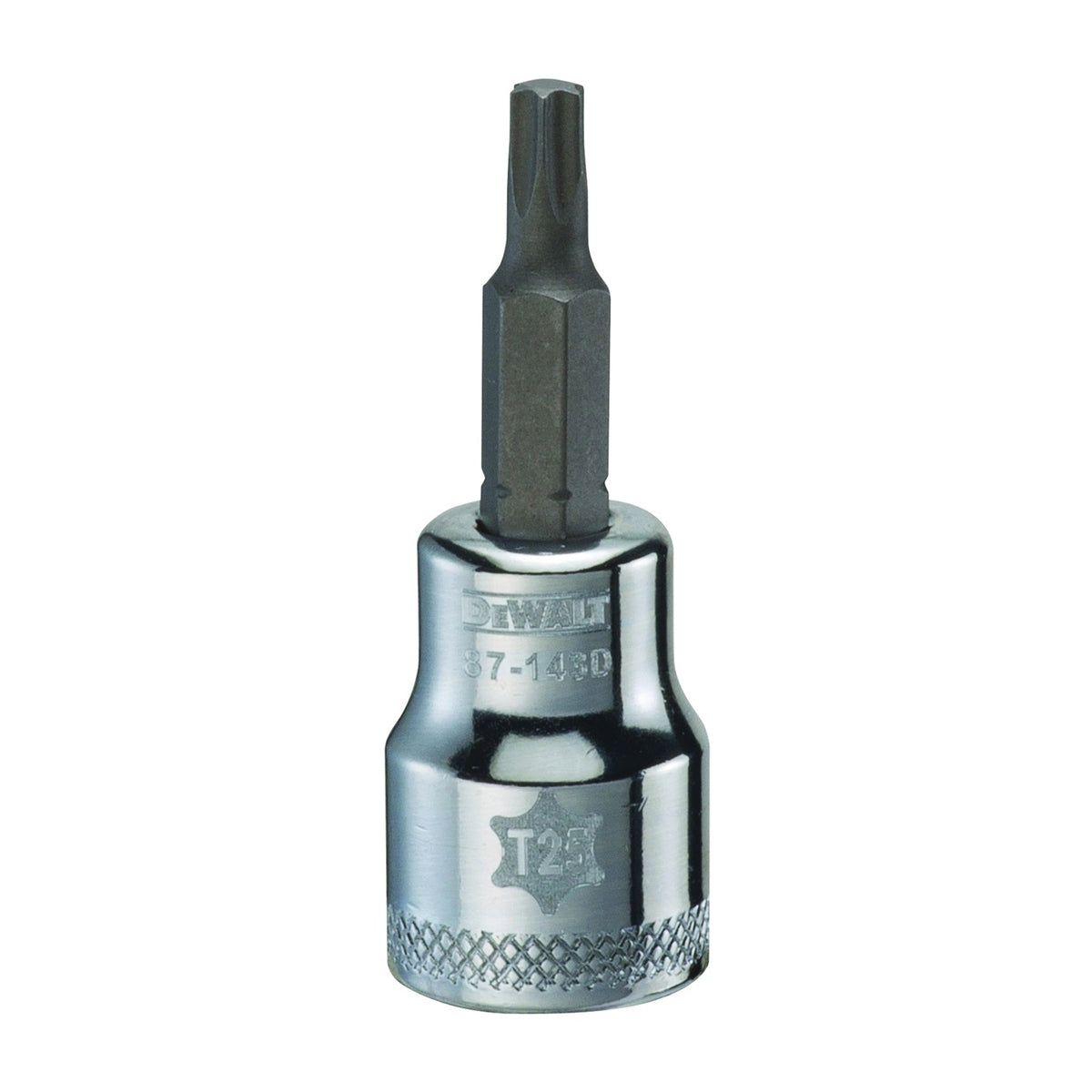 DeWALT DWMT87143OSP Torx Bit Socket, T25 Tip, 3/8 in Drive, Polished Chrome Vanadium