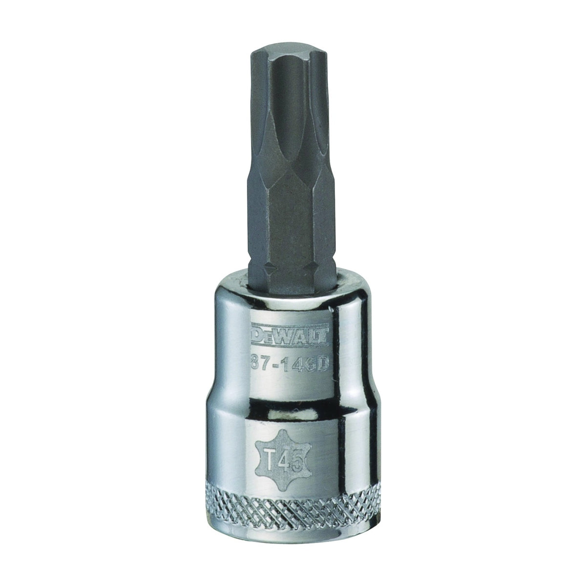 DeWALT DWMT87146OSP Torx Bit Socket, T45 Tip, 3/8 in Drive, Polished Chrome Vanadium