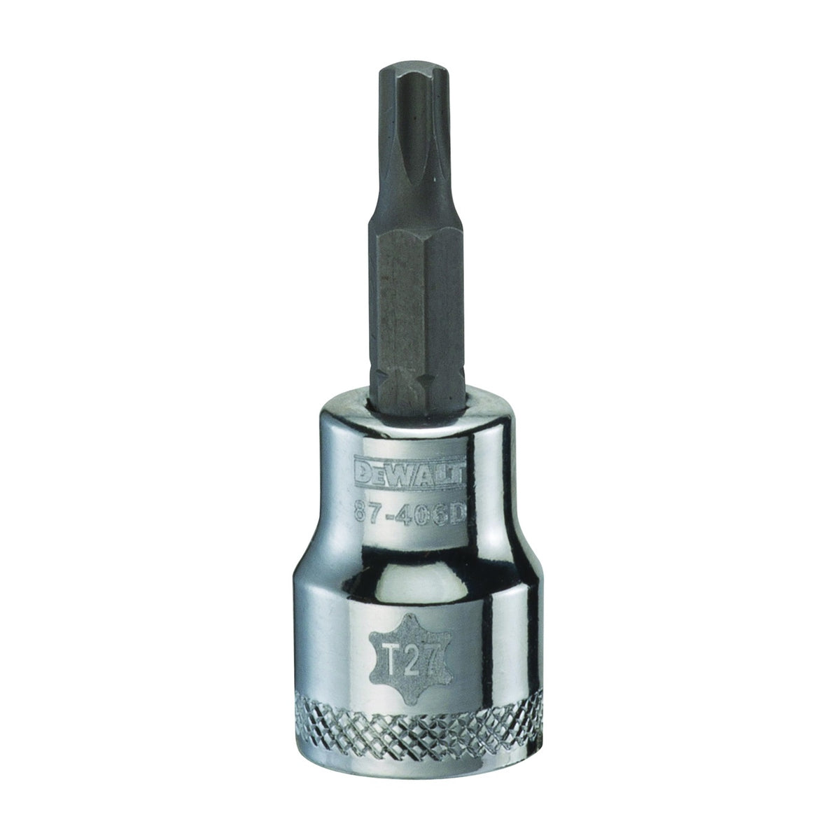DeWALT DWMT87406OSP Torx Bit Socket, T27 Tip, 3/8 in Drive, Polished Chrome Vanadium