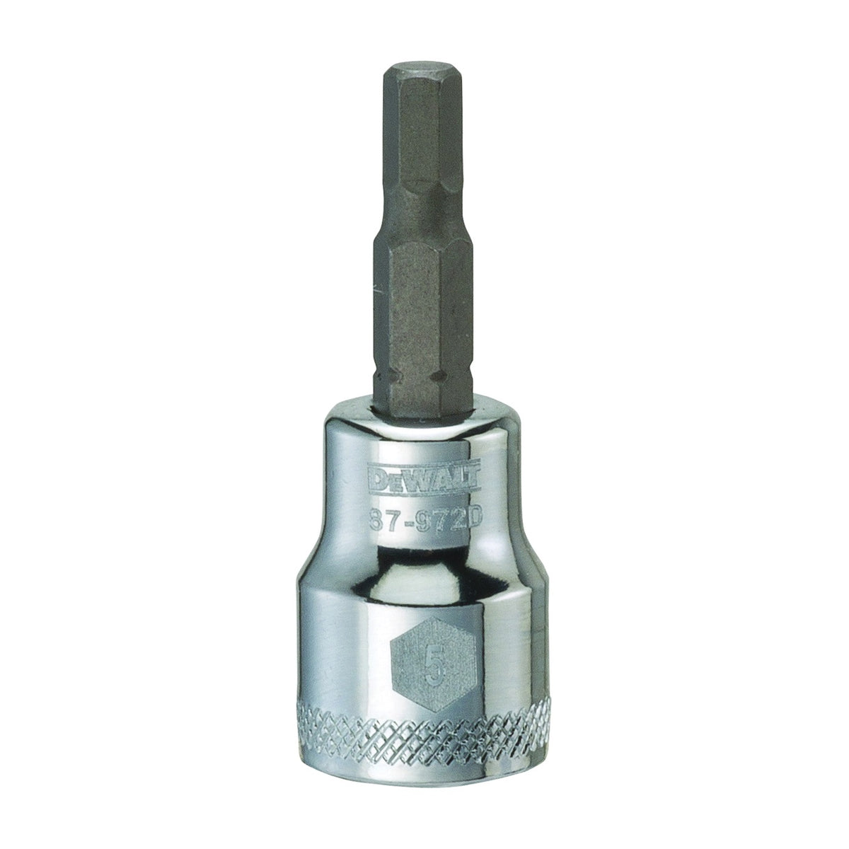 DeWALT DWMT87972OSP Fractional Hex Bit Socket, 5 mm Tip, 3/8 in Drive, Polished Chrome Vanadium, 1-31/32 in OAL