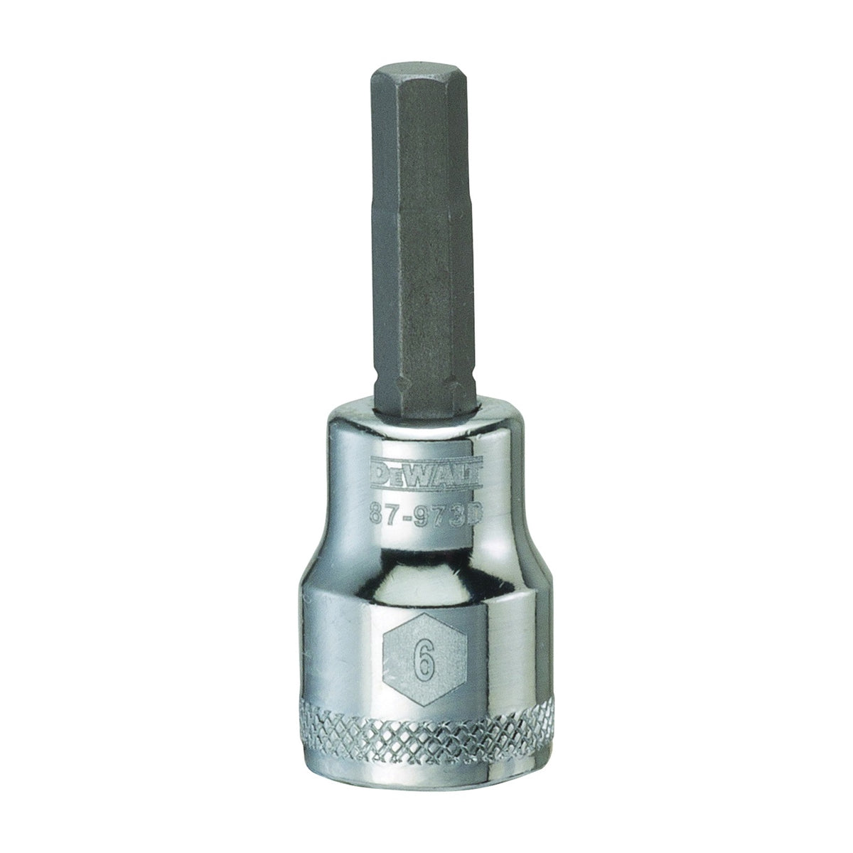 DeWALT DWMT87973OSP Fractional Hex Bit Socket, 6 mm Tip, 3/8 in Drive, Polished Chrome Vanadium, 1-31/32 in OAL