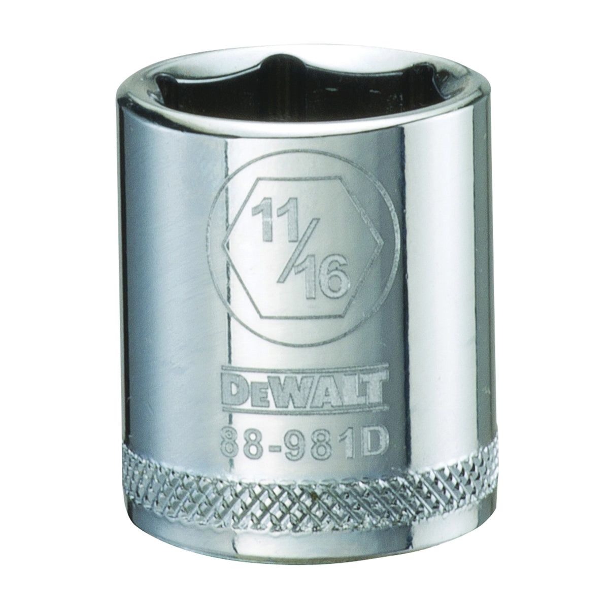 DeWALT DWMT88981OSP Hand Socket, 11/16 in Socket, 3/8 in Drive, 6-Point, Vanadium Steel, Polished Chrome