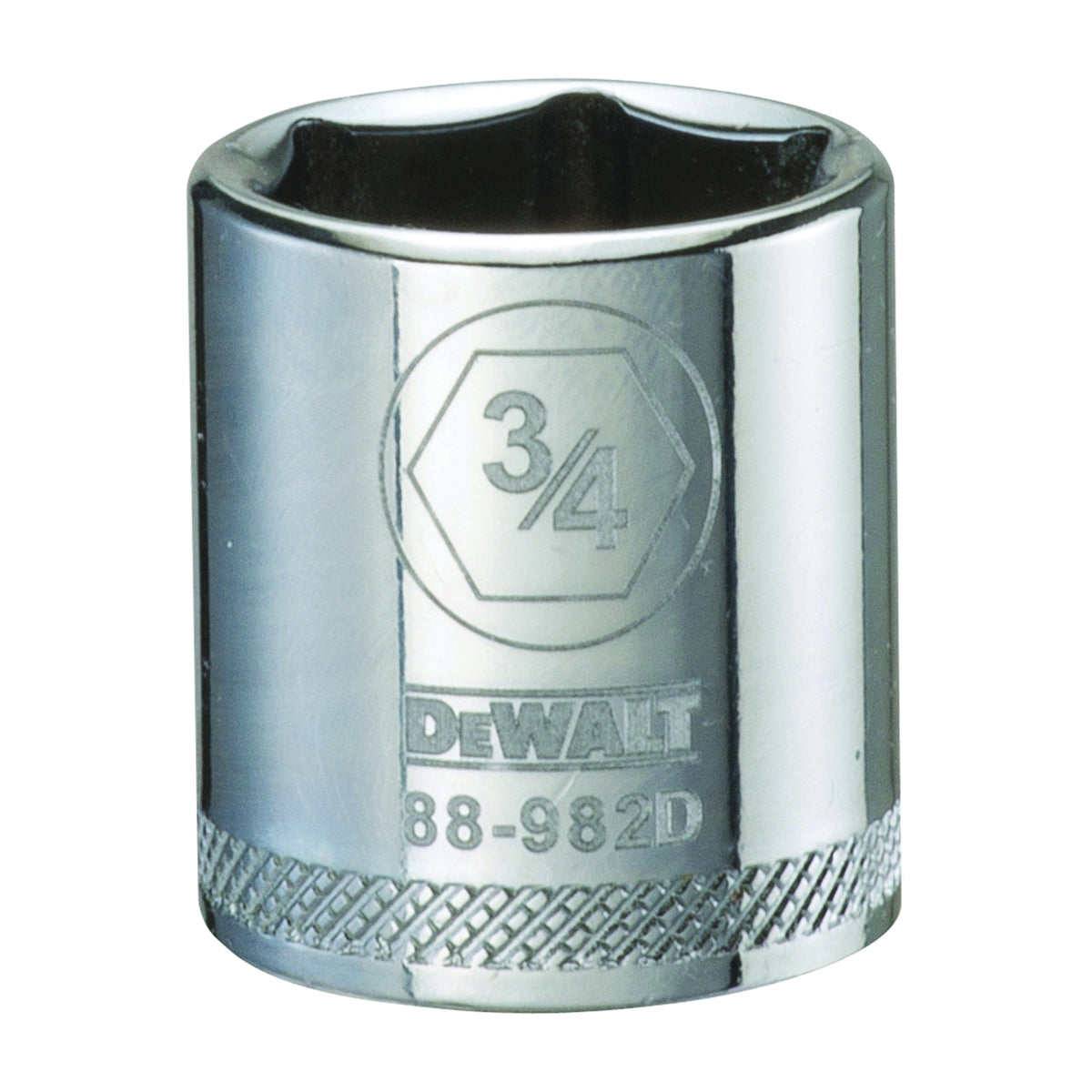 DeWALT DWMT88982OSP Hand Socket, 3/4 in Socket, 3/8 in Drive, 6-Point, Vanadium Steel, Polished Chrome