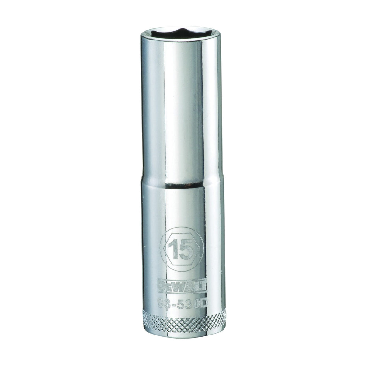 DeWALT DWMT93530OSP Drive Socket, 15 mm Socket, 1/2 in Drive, 6-Point, Vanadium Steel, Polished Chrome