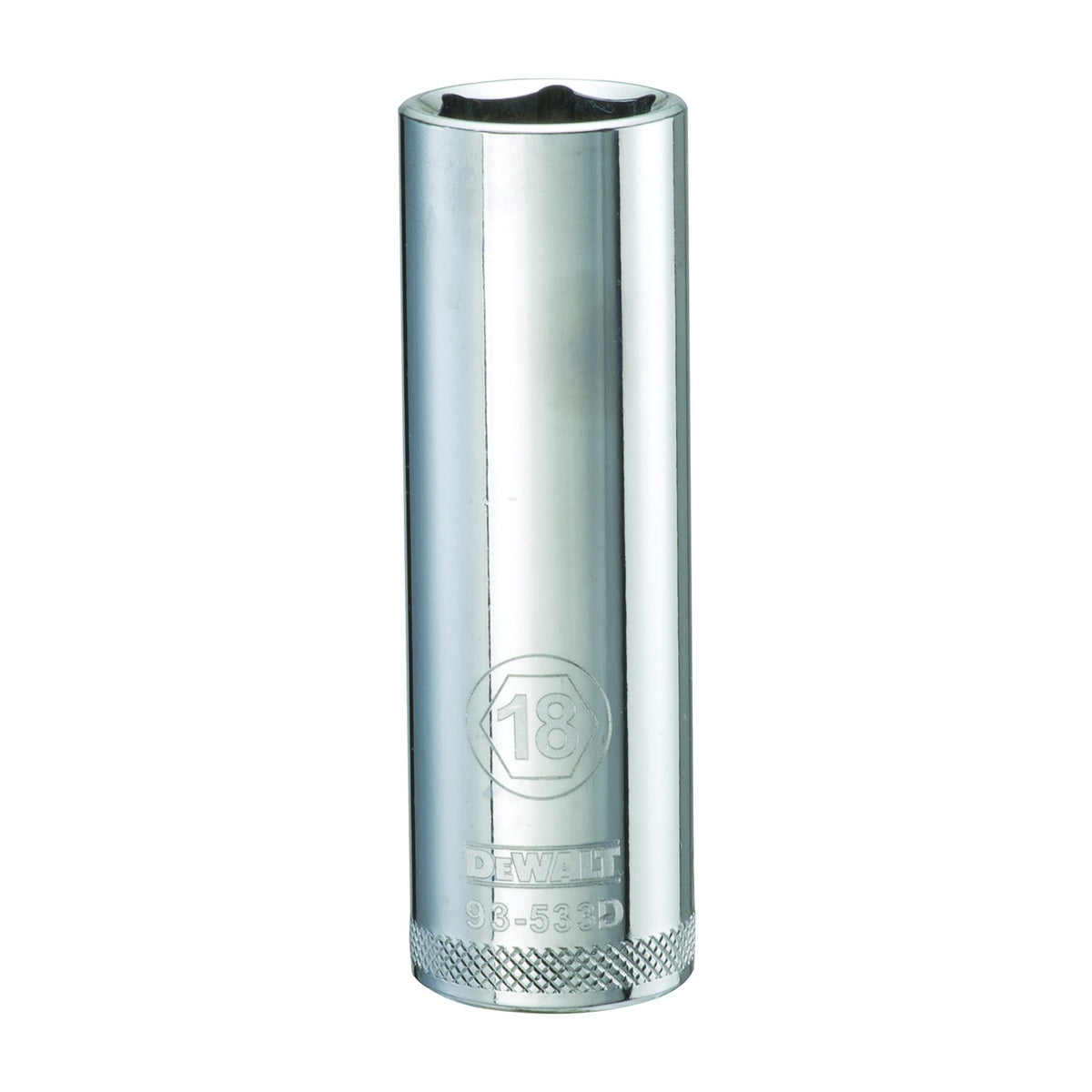 DeWALT DWMT93533OSP Drive Socket, 18 mm Socket, 1/2 in Drive, 6-Point, Vanadium Steel, Polished Chrome