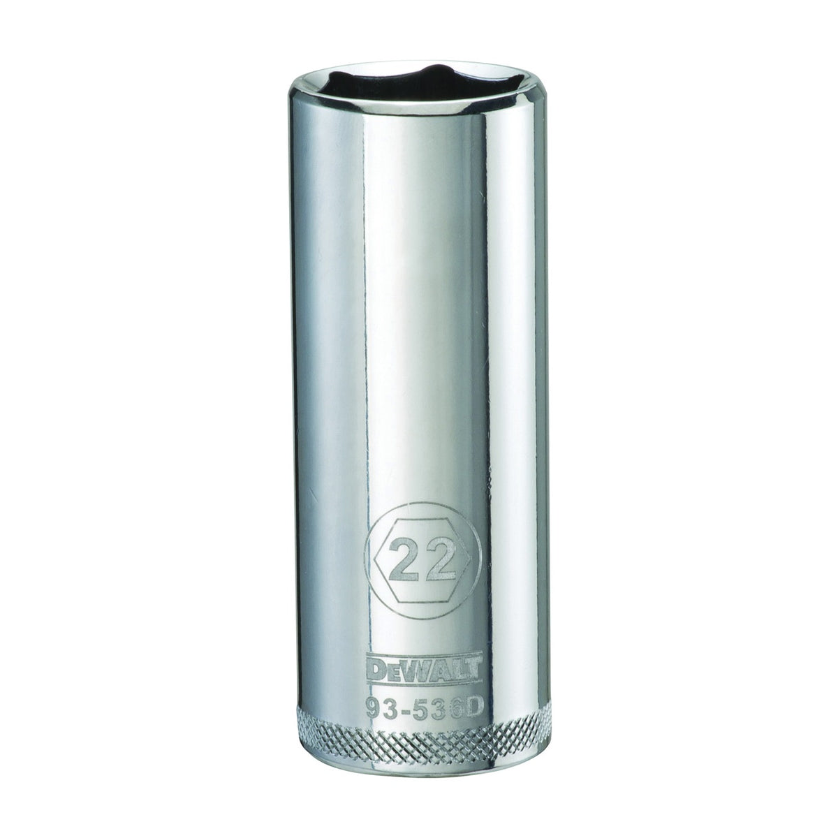 DeWALT DWMT93536OSP Drive Socket, 22 mm Socket, 1/2 in Drive, 6-Point, Vanadium Steel, Polished Chrome