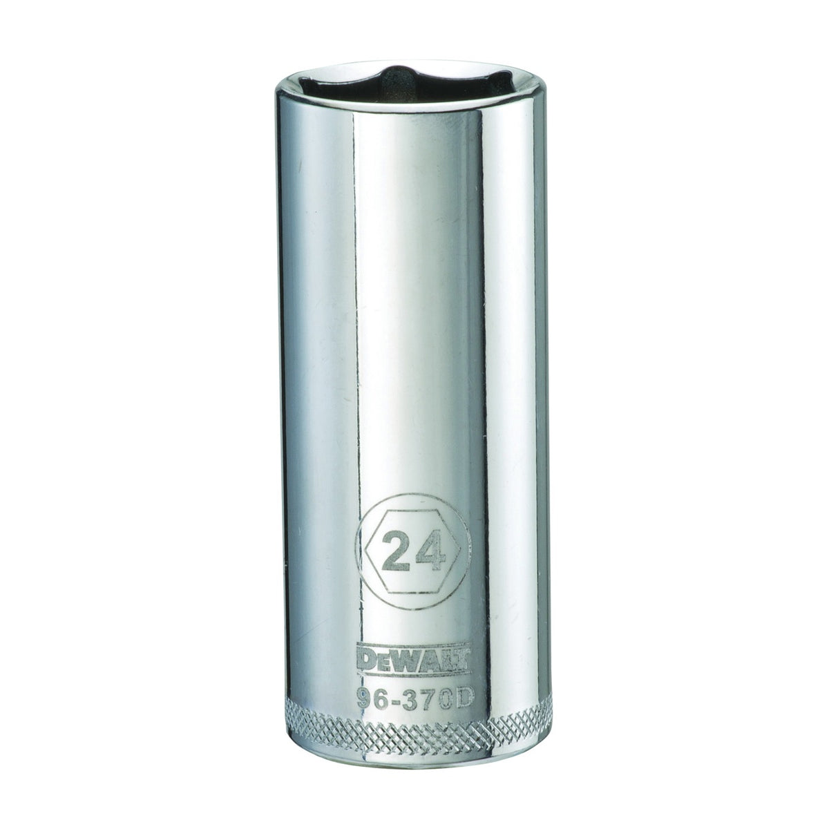 DeWALT DWMT96370OSP Drive Socket, 24 mm Socket, 1/2 in Drive, 6-Point, Vanadium Steel, Polished Chrome