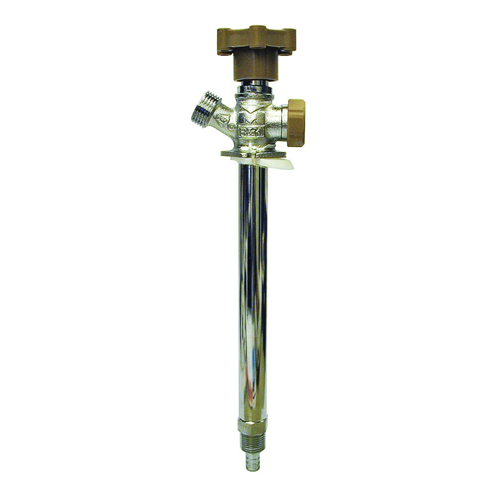 B &amp; K 104-843HC Anti-Siphon Frost-Free Sillcock Valve, 1/2 x 3/4 in Connection, MPT x Hose, 125 psi Pressure, Brass Body