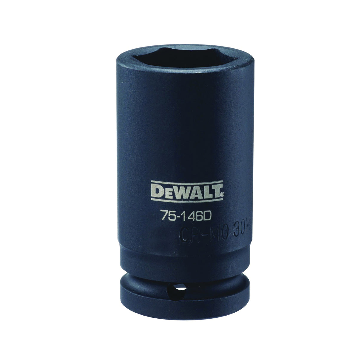 DeWALT DWMT75146OSP Impact Socket, 30 mm Socket, 3/4 in Drive, 6-Point, CR-440 Steel, Black Oxide