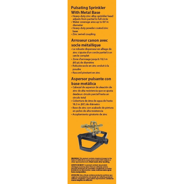 Landscapers Select GS81813L Impulse Lawn Sprinkler, Female, Round, Zinc