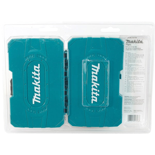Makita T-01725 Drill/Drive Set, 70-Piece, Steel, Black Oxide
