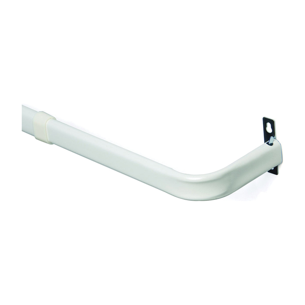 Kenney KN526 Curtain Rod, 1 in Dia, 28 to 48 in L, Steel, White