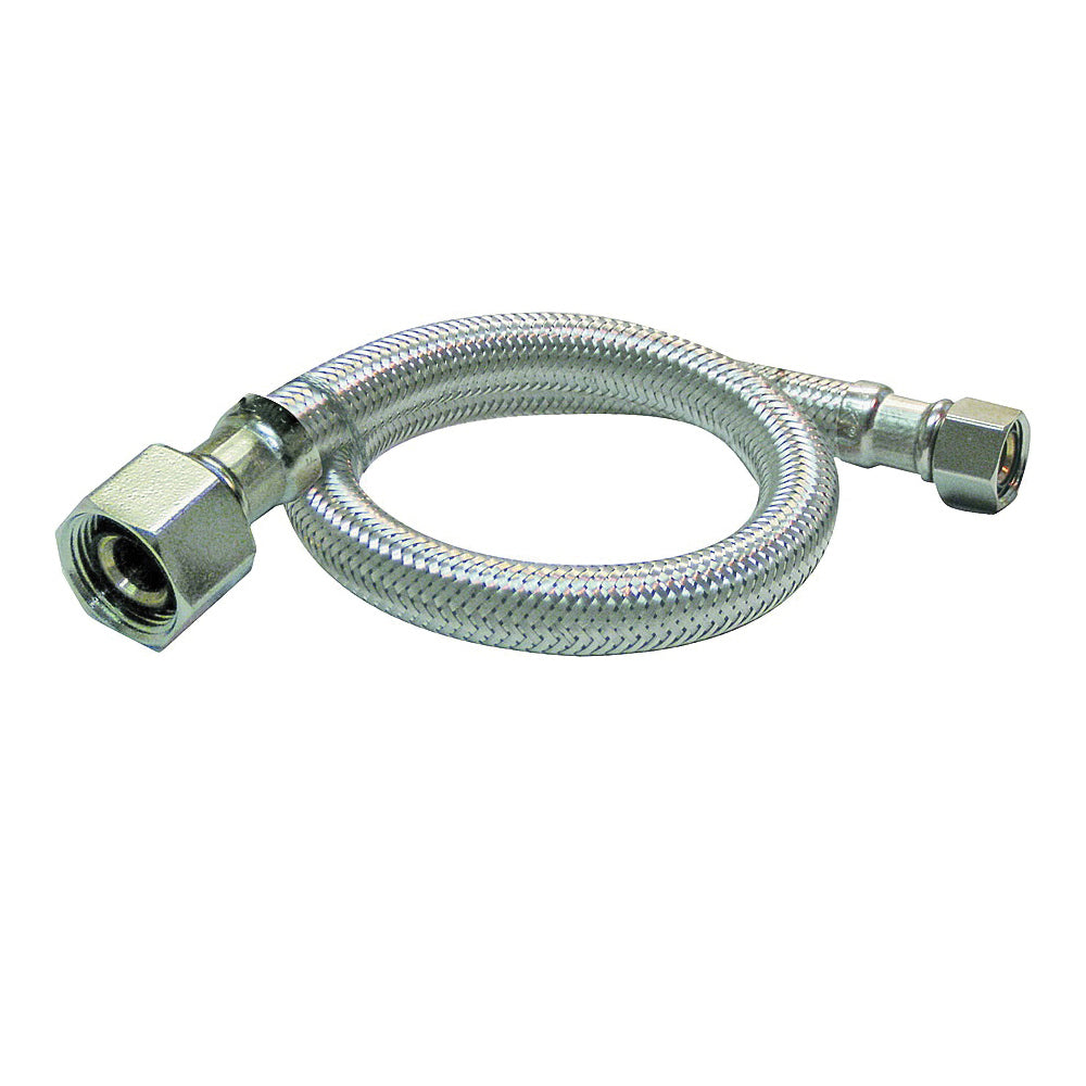 Plumb Pak EZ Series PP23841 Sink Supply Tube, 3/8 in Inlet, Flare Inlet, 1/2 in Outlet, FIP Outlet, 20 in L
