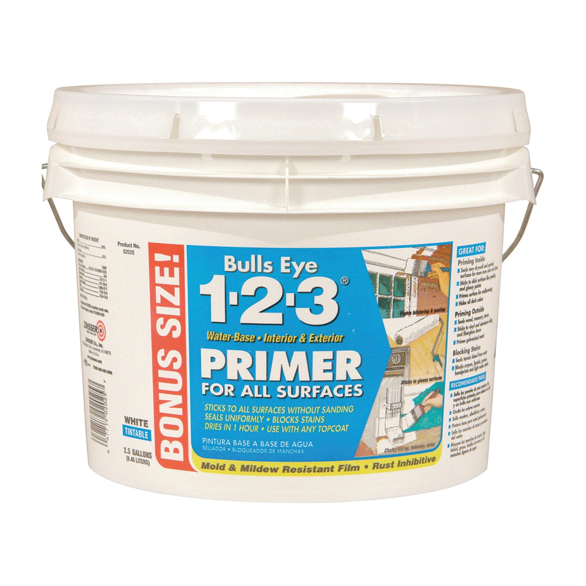 ZINSSER 02025 Primer, Egg Shell, White, 2.5 gal