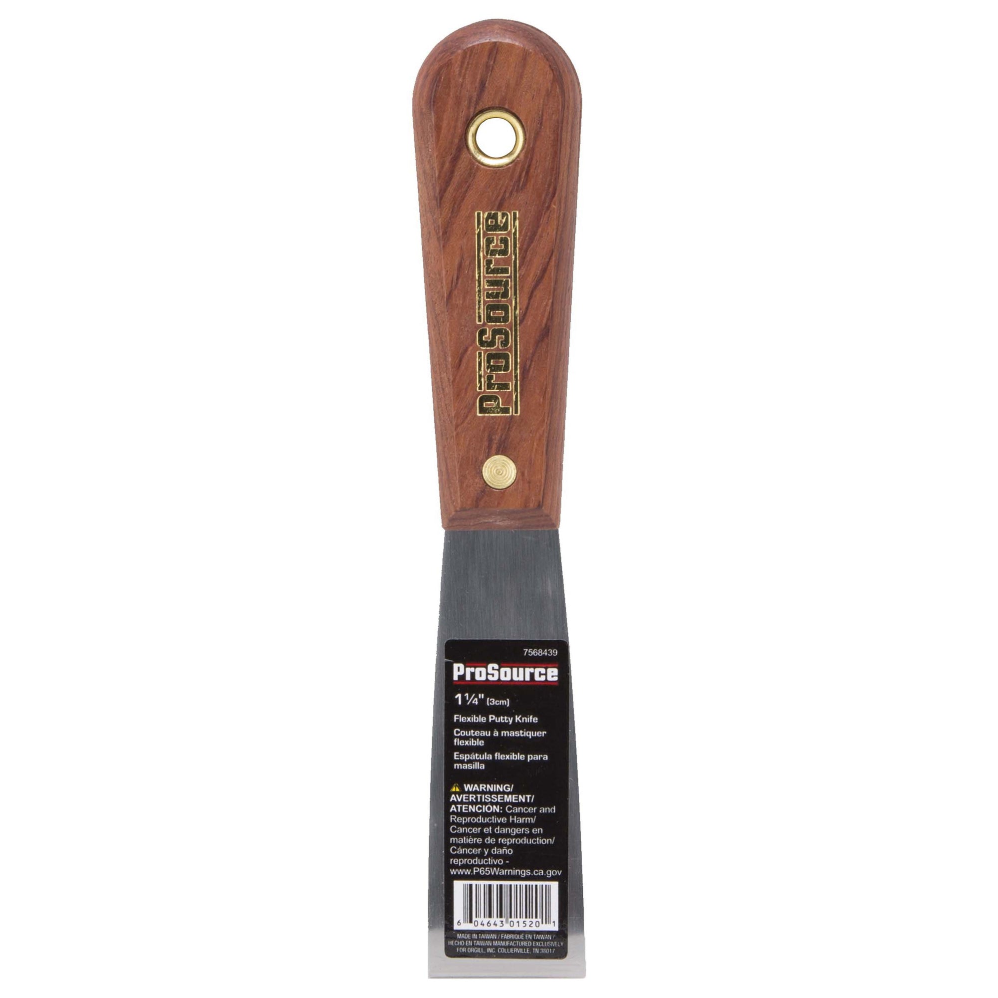 ProSource 01520R Putty Knife with Rivet, 1-1/4 in W HCS Blade