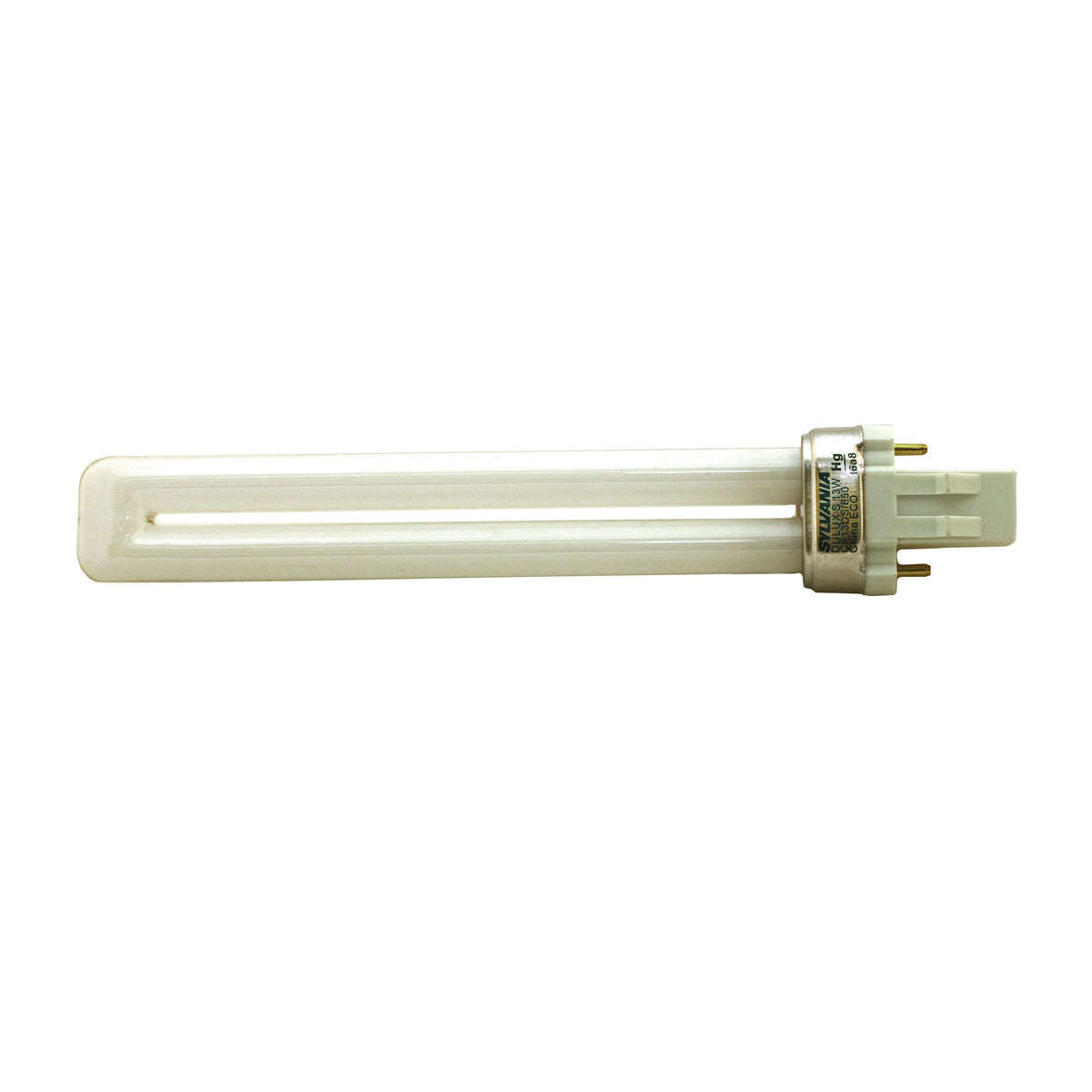 Sylvania 20404 Compact Fluorescent Bulb, T4 Lamp, GX23 Lamp Base, 800 Lumens, 5000 K Color Temp, Daylight Light