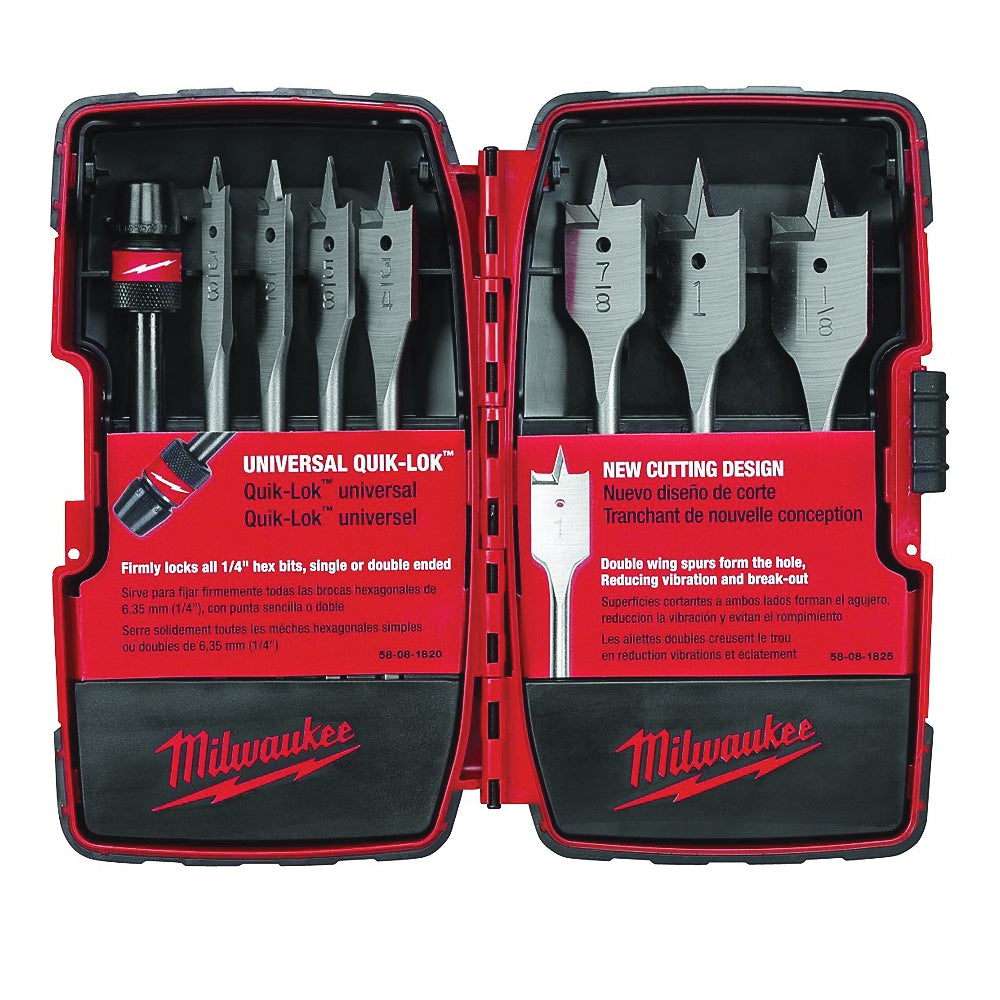 Milwaukee 49-22-0175 Boring Bit Set, Universal, 8-Piece, Steel