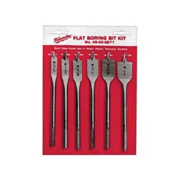 Milwaukee 49-22-0071 Boring Bit Set, Universal, 6-Piece, Carbon Steel
