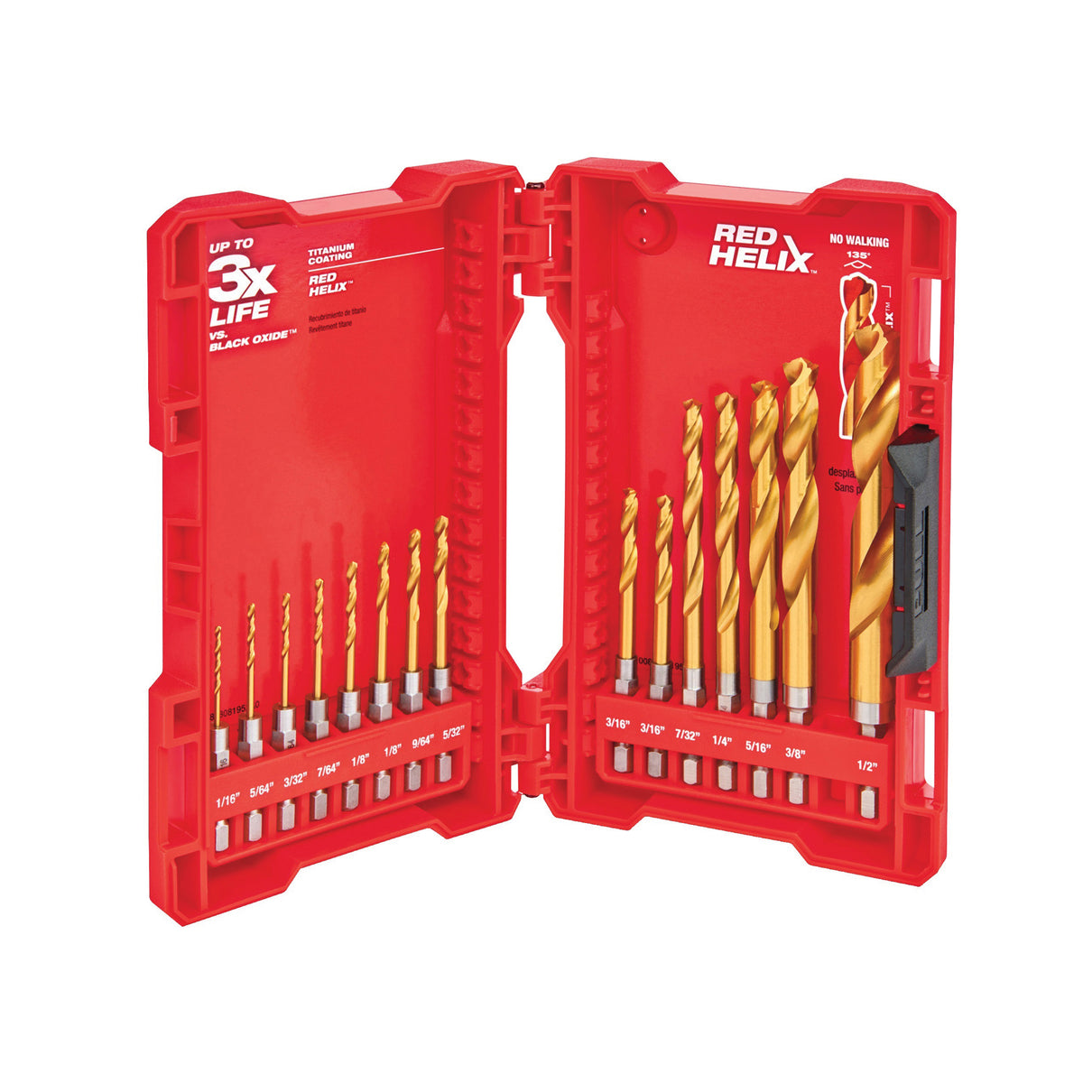 Milwaukee SHOCKWAVE Impact Duty 48-89-4630 Drill Bit Set, 15-Piece, Steel, Titanium