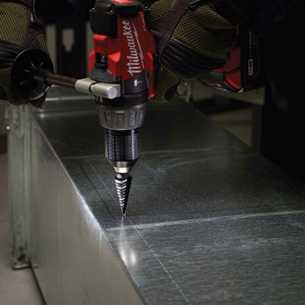 Milwaukee 48-89-9203 #3 Step Drill Bit, 1/4 to 3/4 in Dia, 2-37/64 in OAL, Straight Flute, 2-Flute